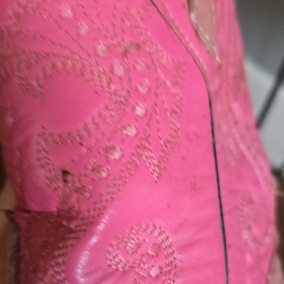 Vaquera (Mexico) Size 7 Women Genuine Leather Alligator Pink Dyed Western Boots - Picture 10 of 15